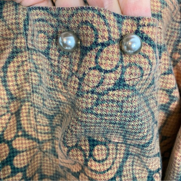 Handmade Boho Flannel Shirt Womens Medium Large Stencil Bleached Houndstooth - Picture 5 of 13